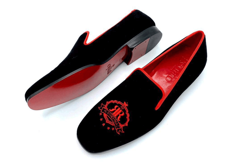 Genaio™ handmade custom loafers with red bottom. Red calf leather lining and red grosgrain finishing