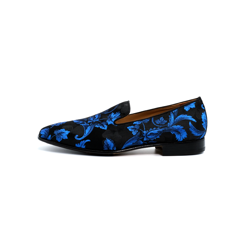 SIROLO - FIORI | Royal Blue Silk loafer