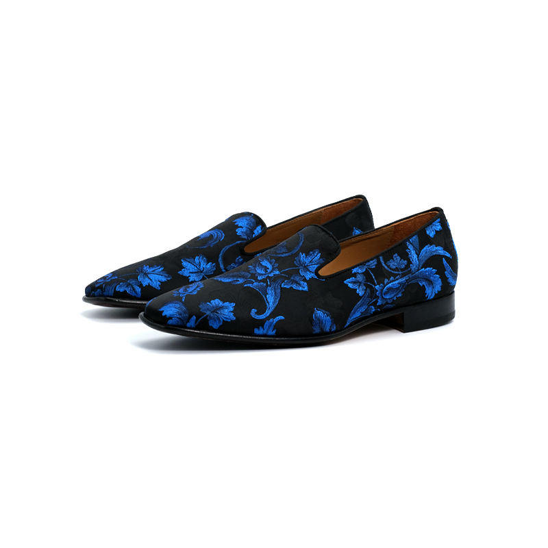 SIROLO - FIORI | Royal Blue Silk loafer