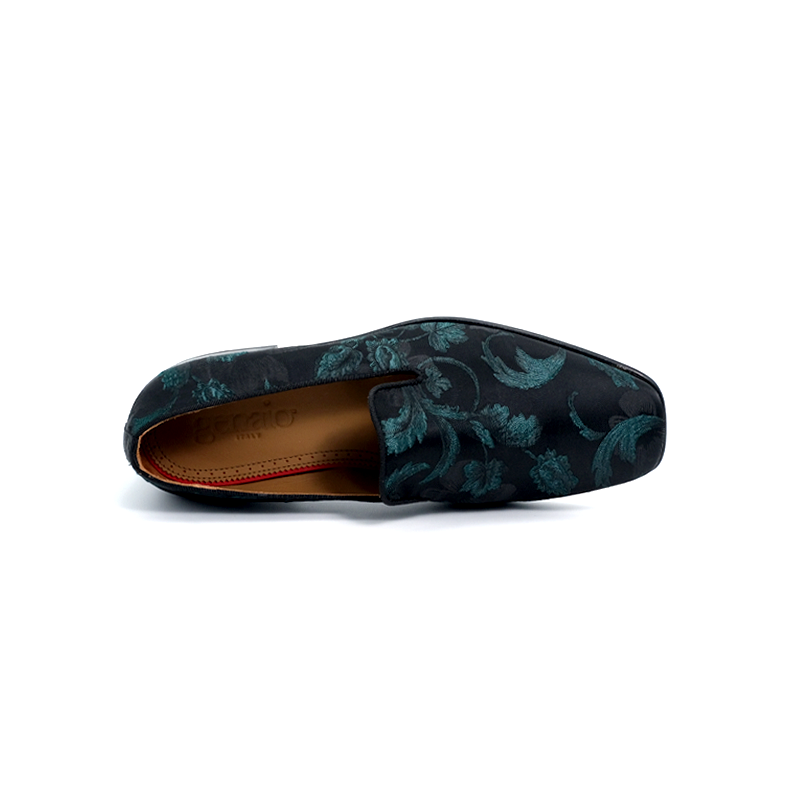 SIROLO - FIORI | Forrest Green Silk Loafer