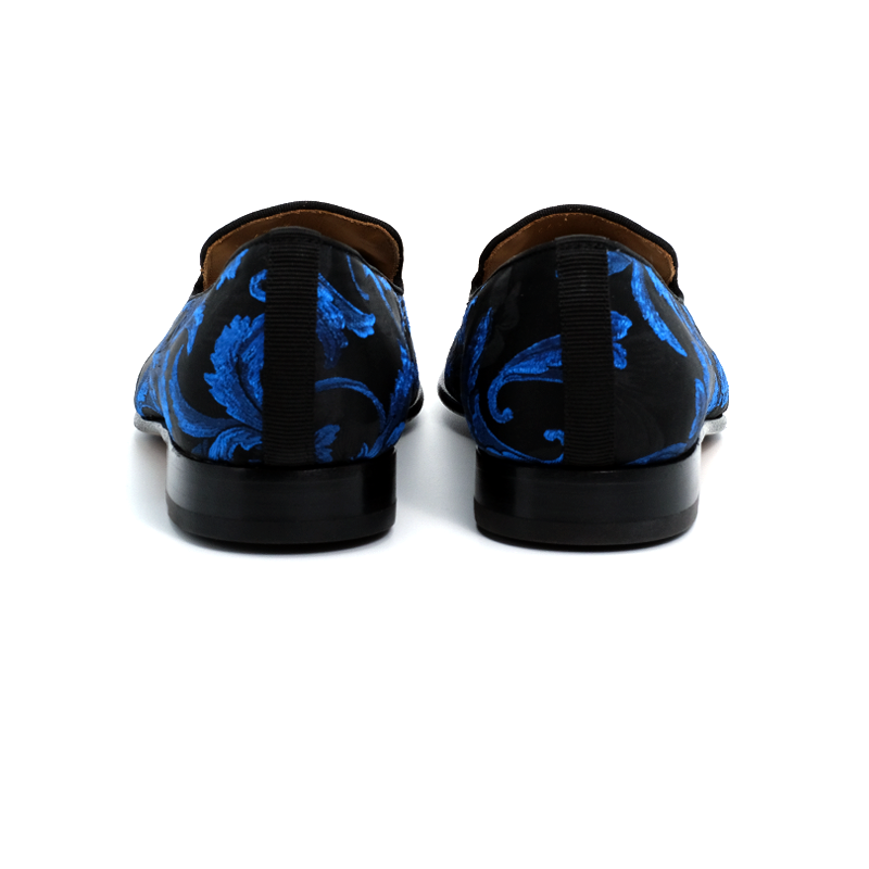 SIROLO - FIORI | Royal Blue Silk loafer