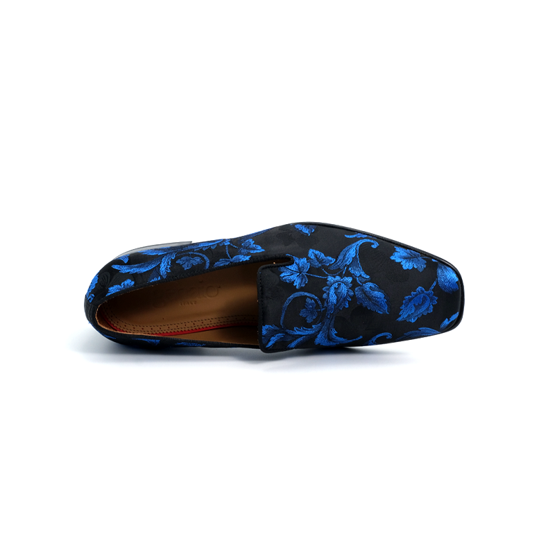 SIROLO - FIORI | Royal Blue Silk loafer