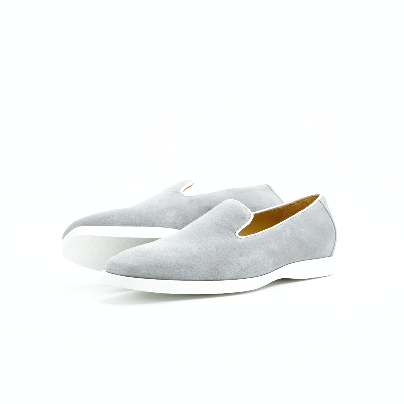 VIALE | Light Grey Suede loafers